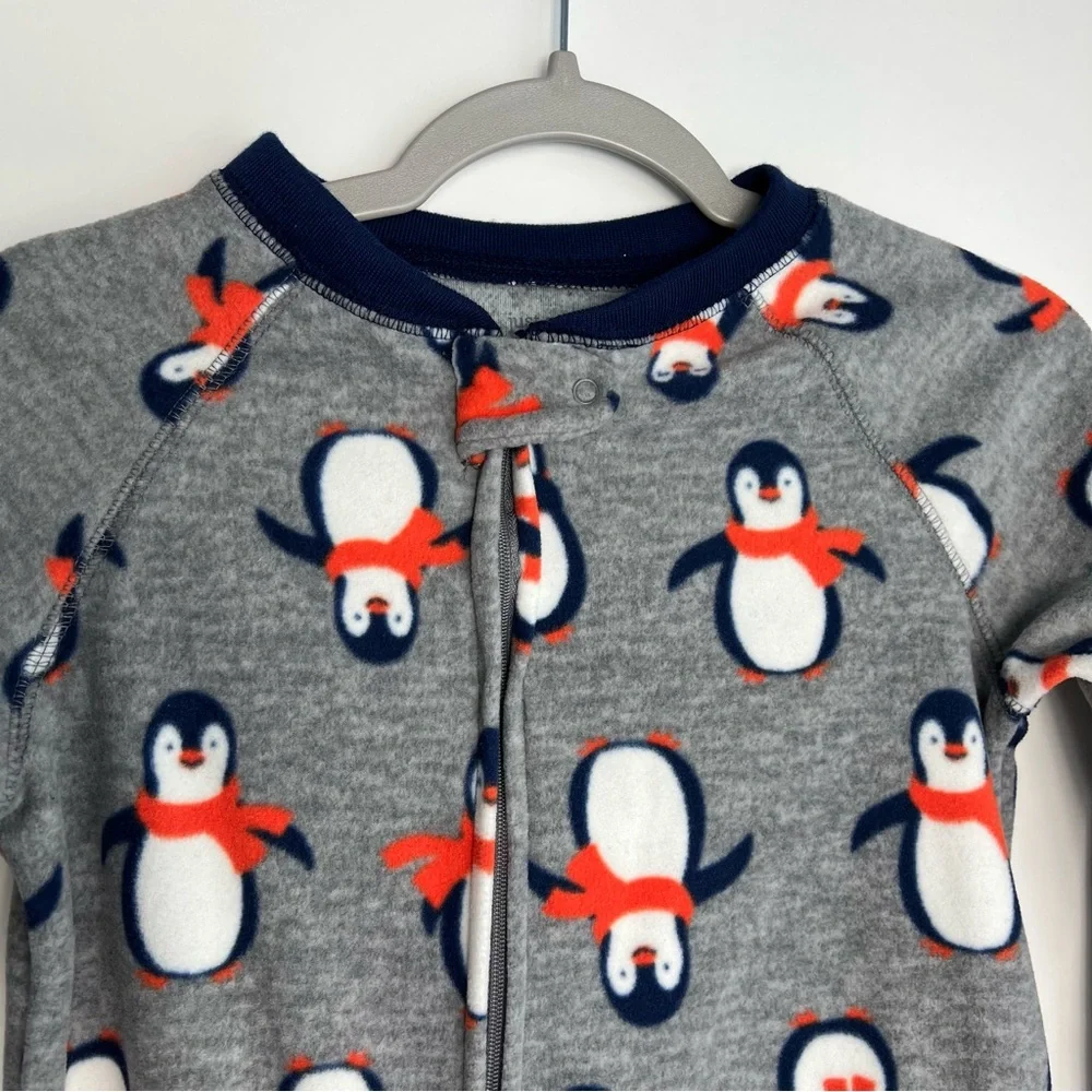 NWOT‎ Toddler Boys Fleece Penguins Footed Pajama Just One You Made by Carter's